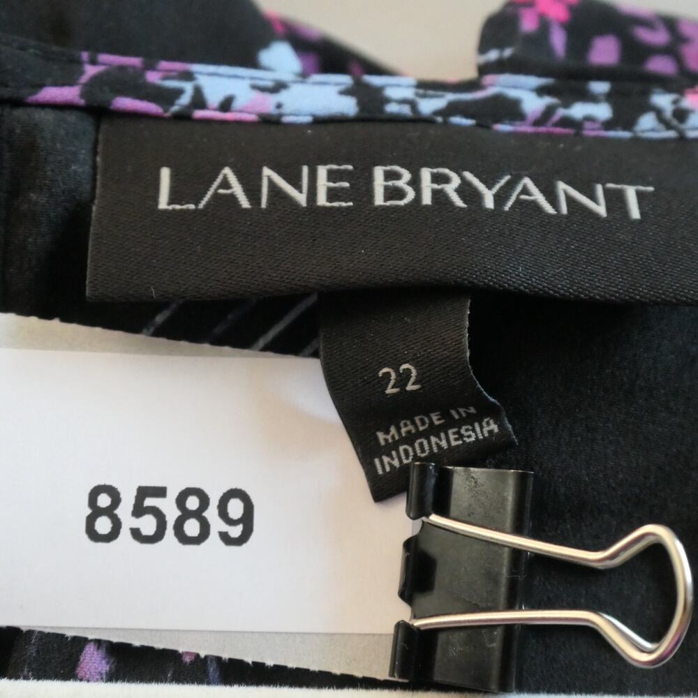Lane Bryant Cold Shoulder Maxi Dress Womens 22 Black Pink Floral Peasant Boho - Picture 7 of 7